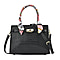 La Marey Genuine Leather Solid Crossbody Bag with Detachable Strap (Size 29x22x13 cm) - Black