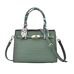 La Marey Genuine Leather Solid Crossbody Bag with Detachable Strap (Size 29x22x13 cm) - Black