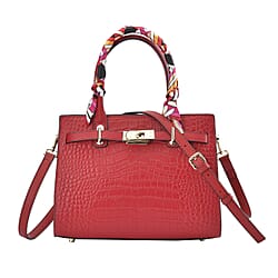 La Marey Genuine Leather Solid Crossbody Bag with Detachable Strap (Size 29x22x13 cm) - Black