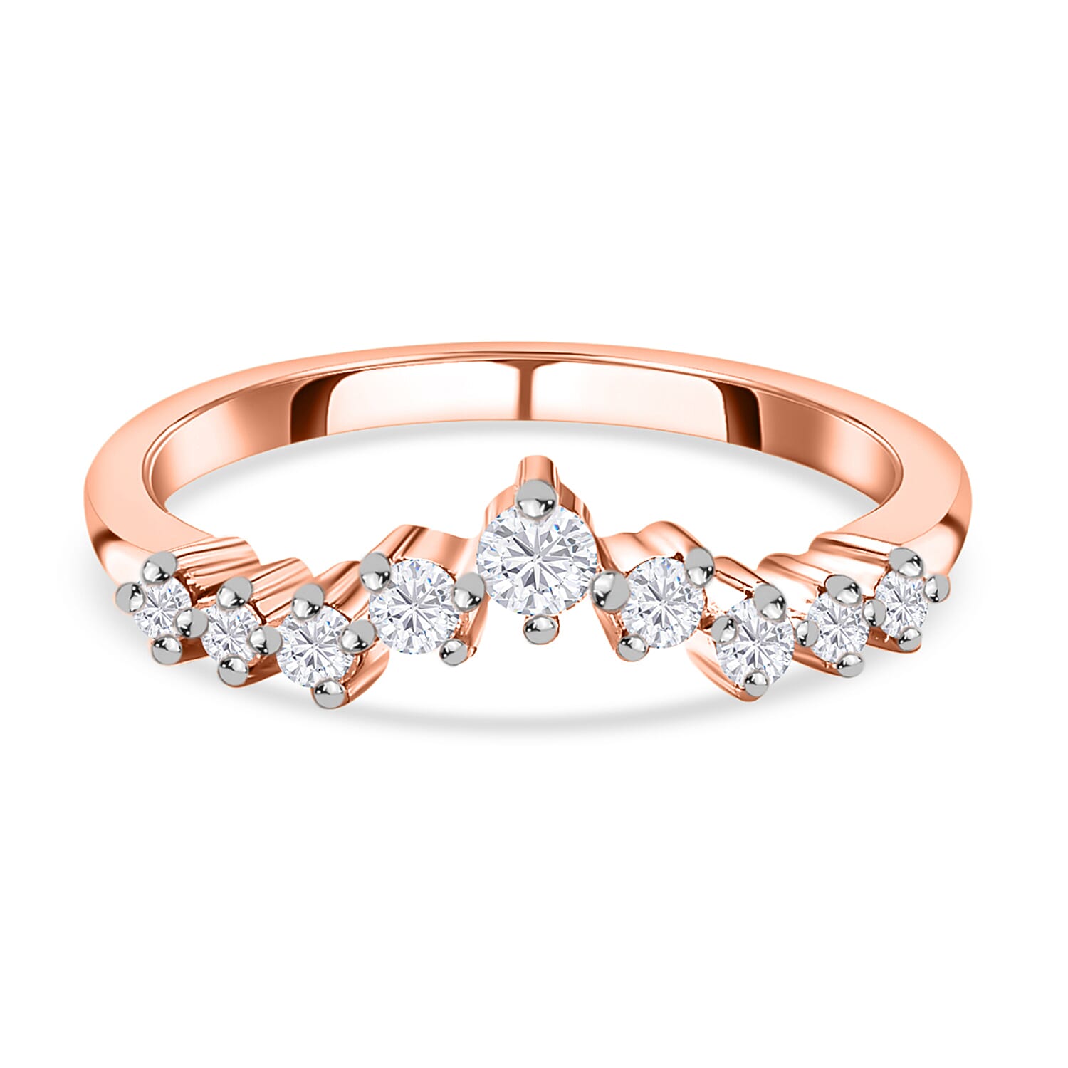 Moissanite Wishbone Ring in Sterling Silver