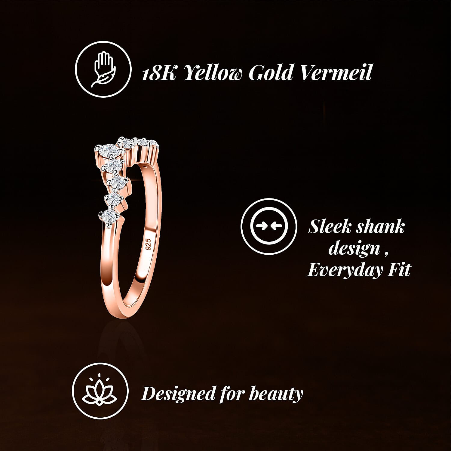 Moissanite Wishbone Ring in Sterling Silver