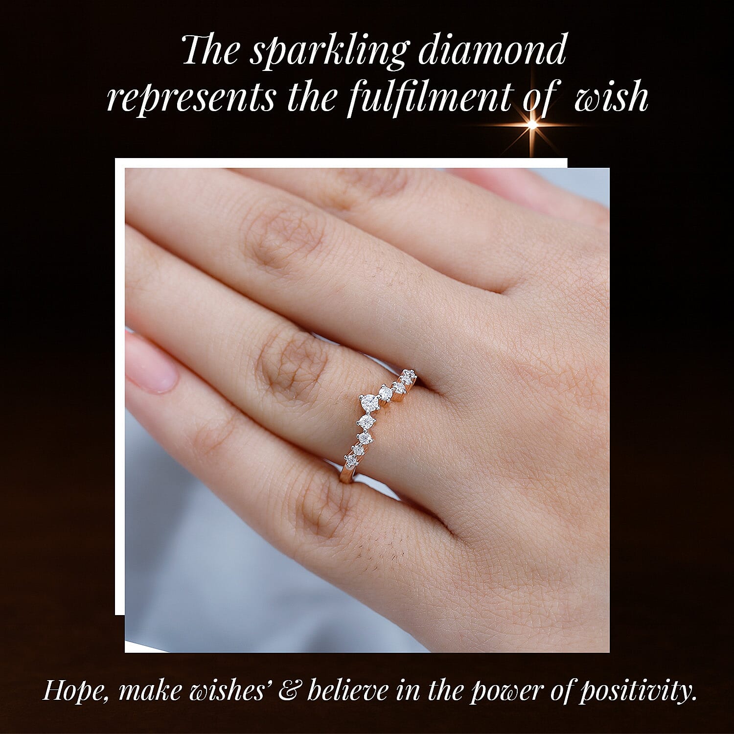 Moissanite Wishbone Ring in Sterling Silver
