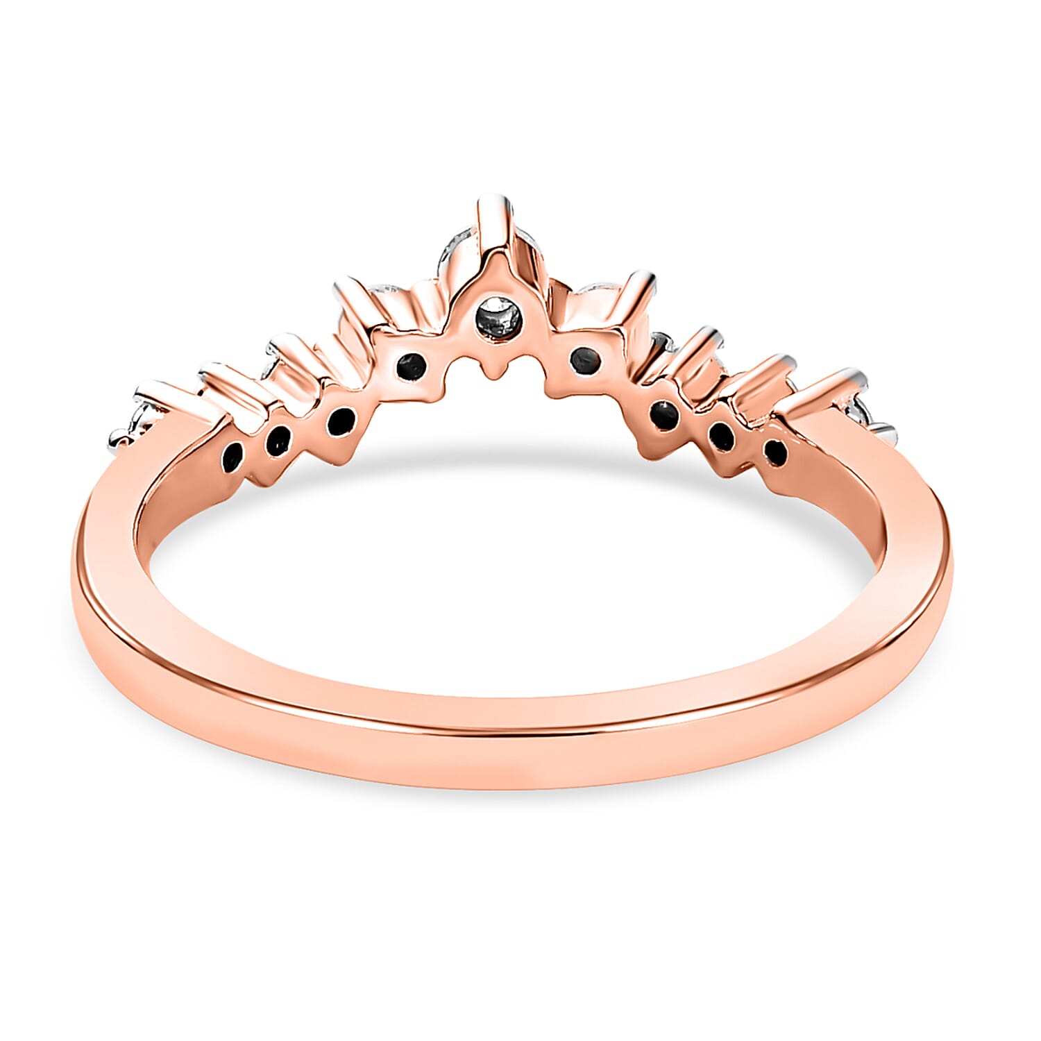 Moissanite Wishbone Ring in Sterling Silver