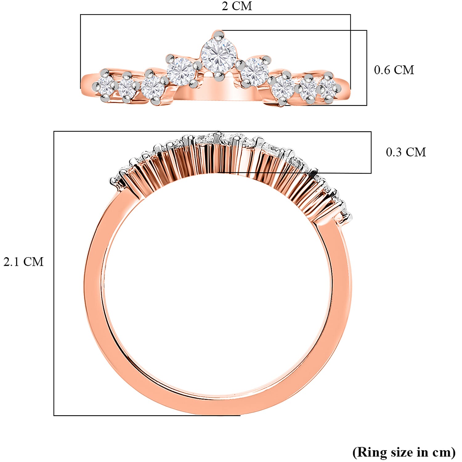 Moissanite Wishbone Ring in Sterling Silver