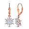 Natural Cambodian Zircon Earrings (with Lever Back) in 18K Vermeil Rose Gold Plated Sterling Silver 1.14 Ct.