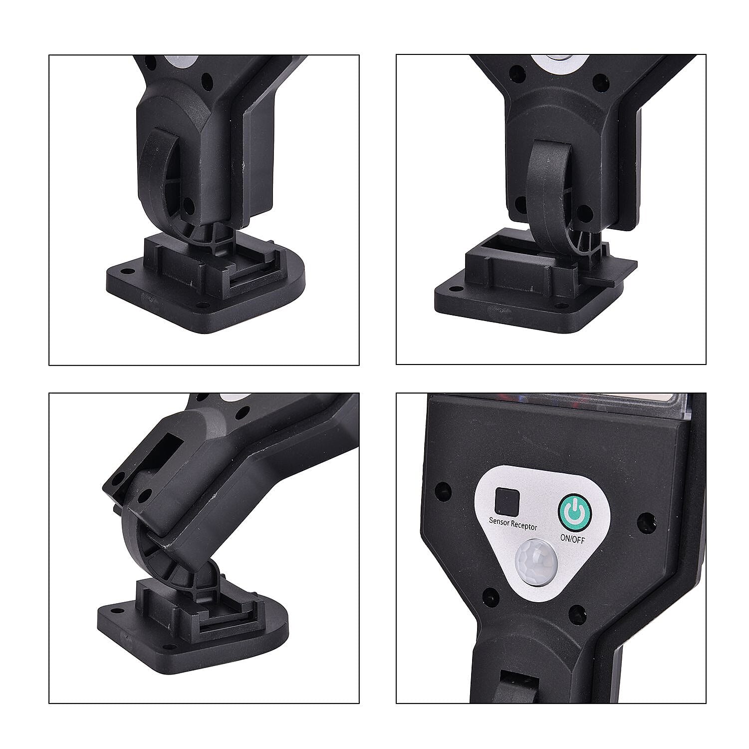 Solar Powered Motion Sensor Lamp with 3 Modes & SOS Flash with Remote - (12.5 x 8.5cm) Black