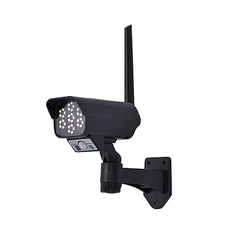 Solar Powered Dummy Security Camera with LED Lights