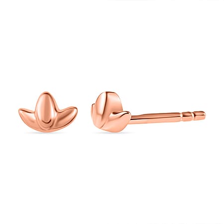 Lotus Earrings in Sterling Silver with an 18K Vermeil Rose Gold (with Push Post)