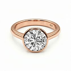 Moissanite Solitaire Ring in Sterling Silver