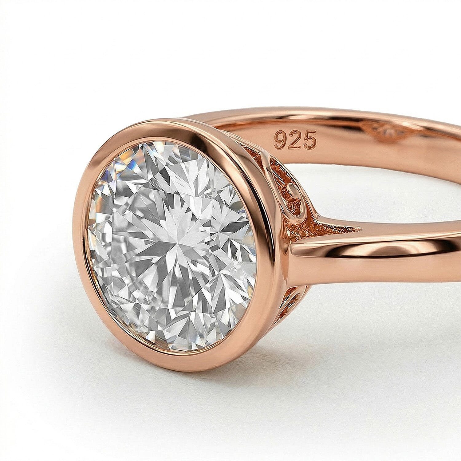 Moissanite Solitaire Ring in Sterling Silver