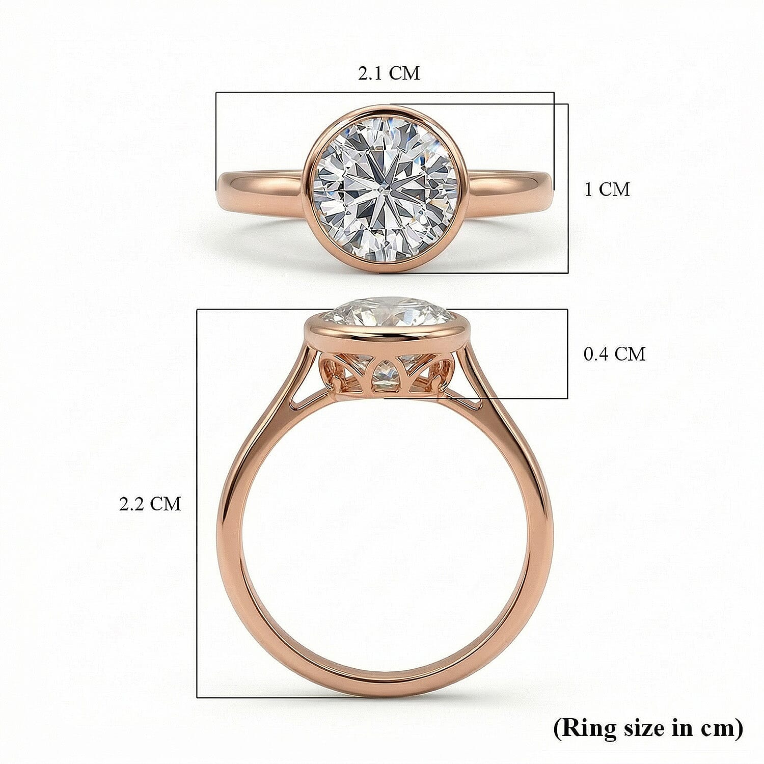 Moissanite Solitaire Ring in Sterling Silver