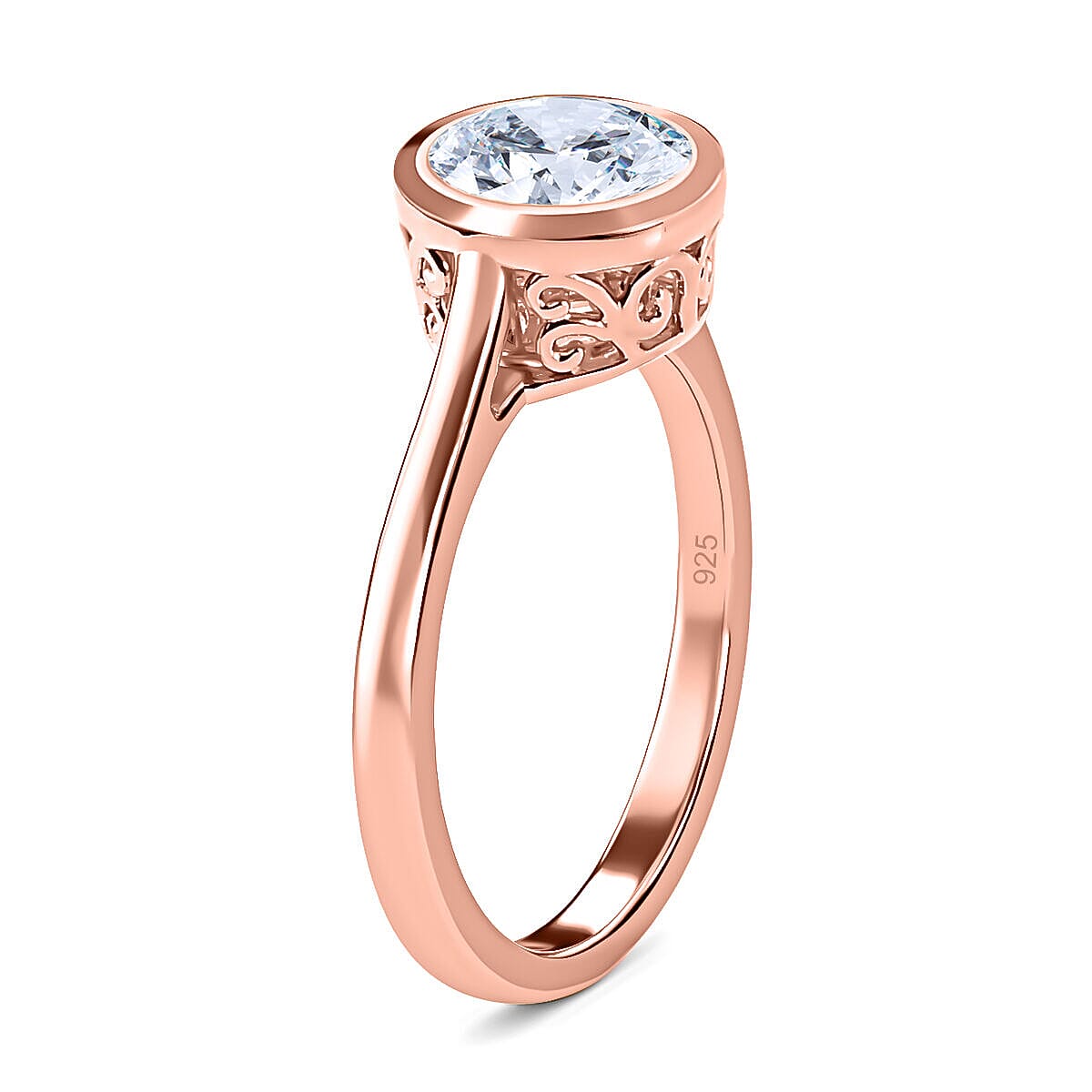 Moissanite Solitaire Ring in Sterling Silver