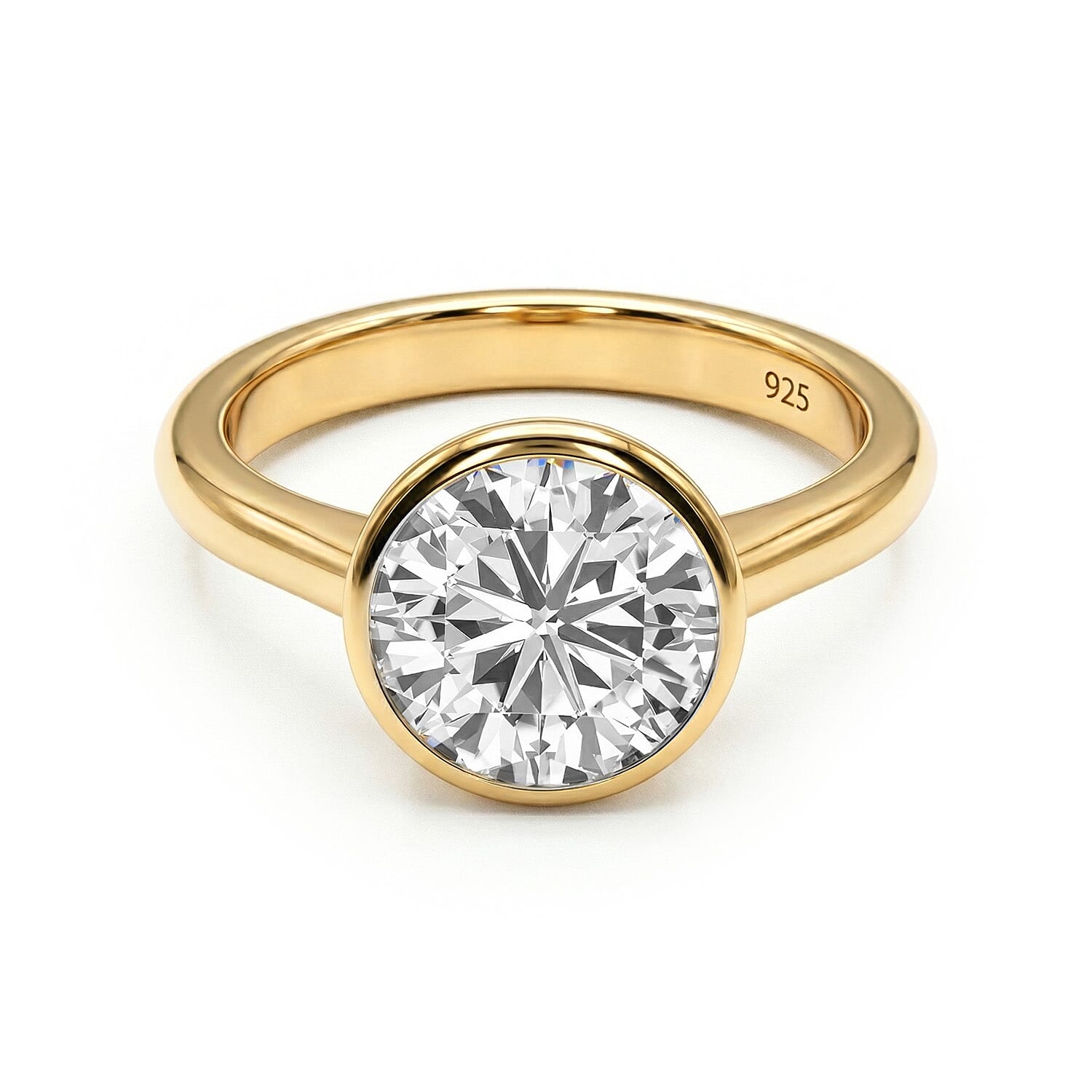 Moissanite Solitaire Ring in Sterling Silver