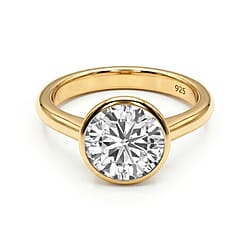 Moissanite Solitaire Ring in Sterling Silver