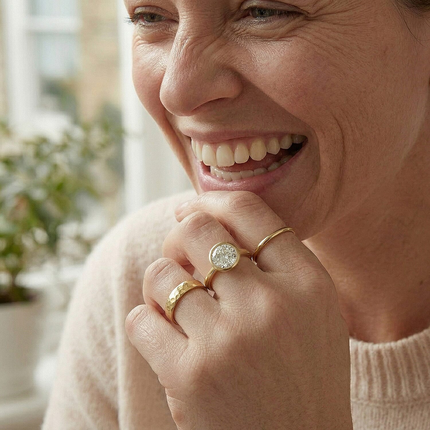 Moissanite Solitaire Ring in Sterling Silver