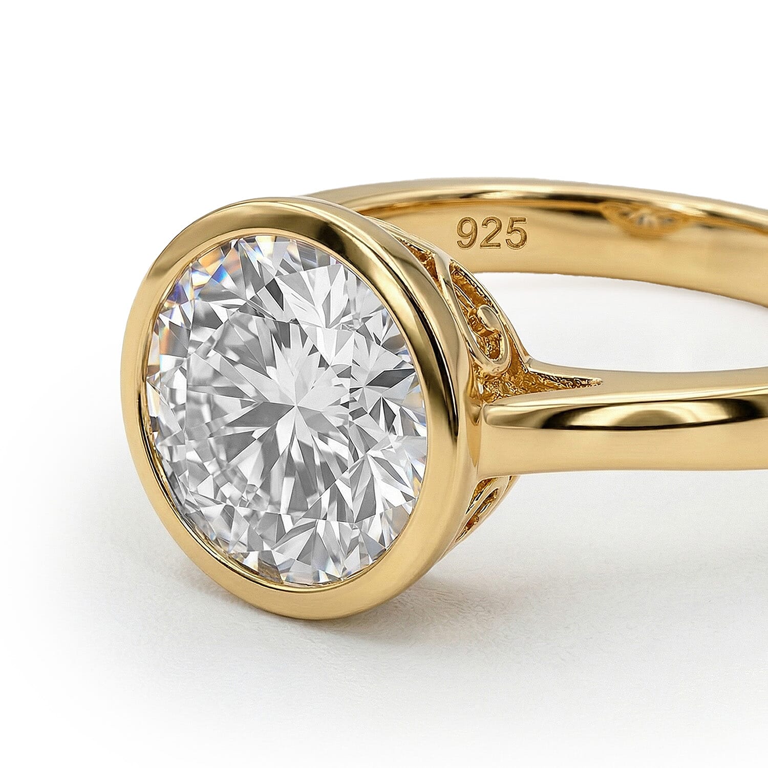 Moissanite Solitaire Ring in Sterling Silver