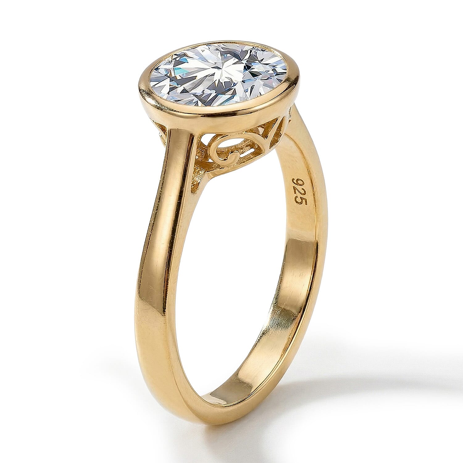 Moissanite Solitaire Ring in Sterling Silver