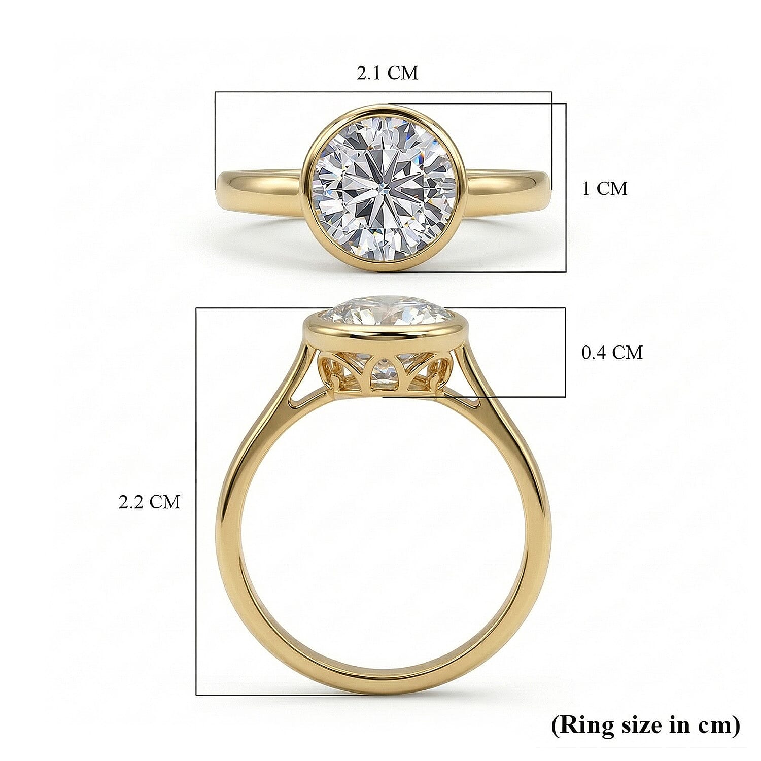 Moissanite Solitaire Ring in Sterling Silver