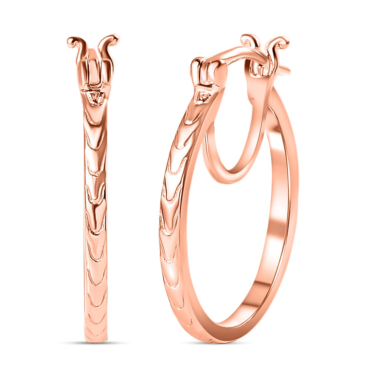 18K Vermeil Rose Gold Plated Sterling Silver Hoop Earrings