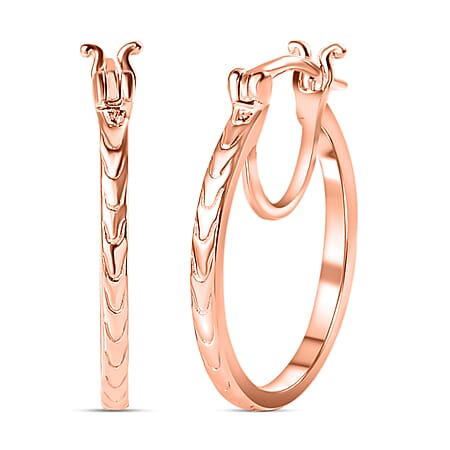 18K Vermeil Rose Gold Plated Sterling Silver Hoop Earrings