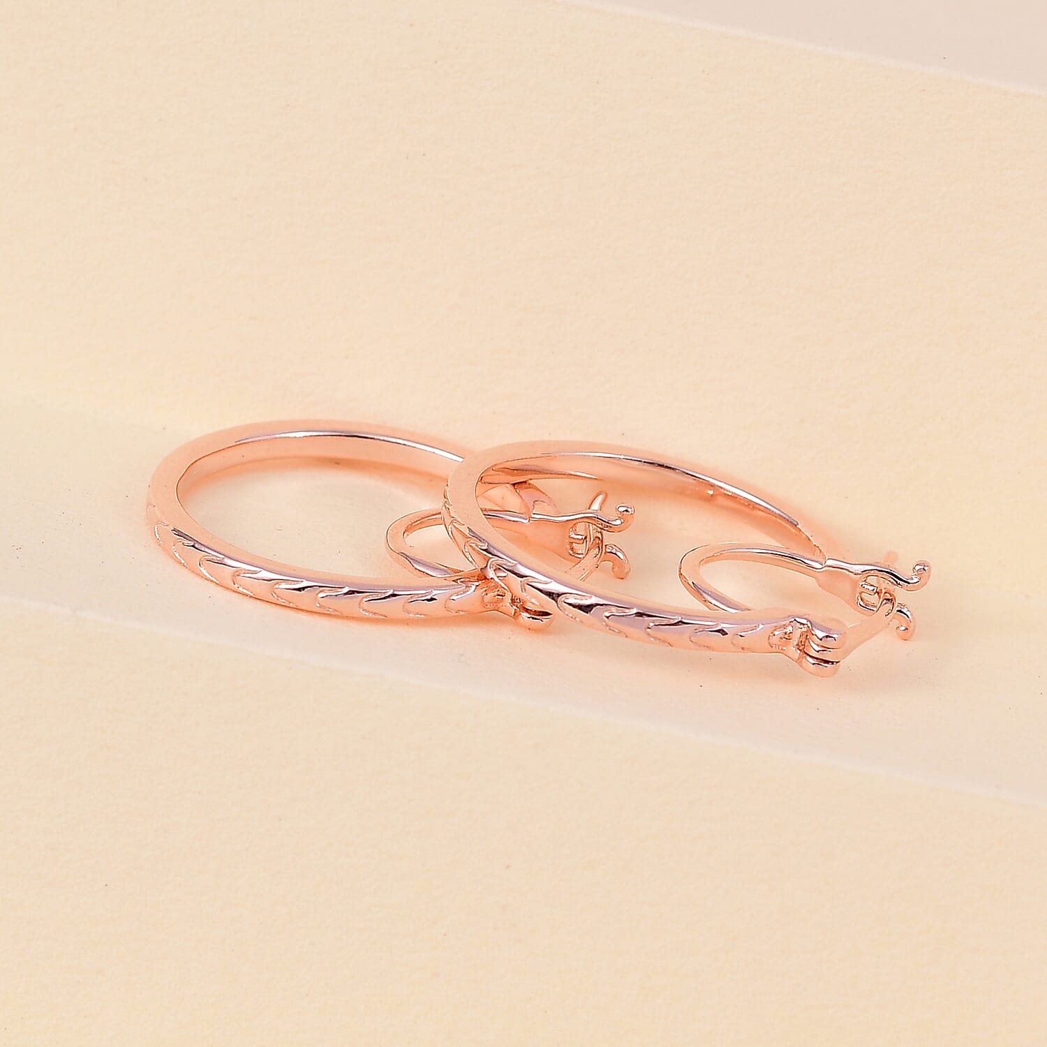 18K Vermeil Rose Gold Plated Sterling Silver Hoop Earrings