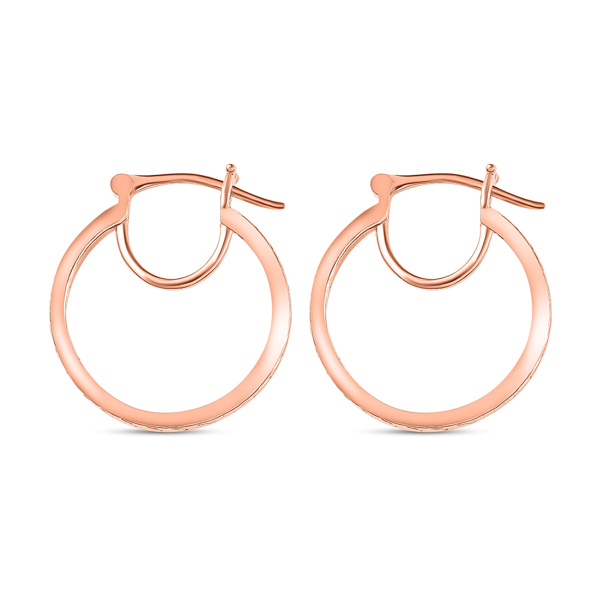 18K Vermeil Rose Gold Plated Sterling Silver Hoop Earrings