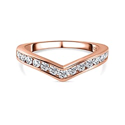 Moissanite Wishbone Ring in Sterling Silver