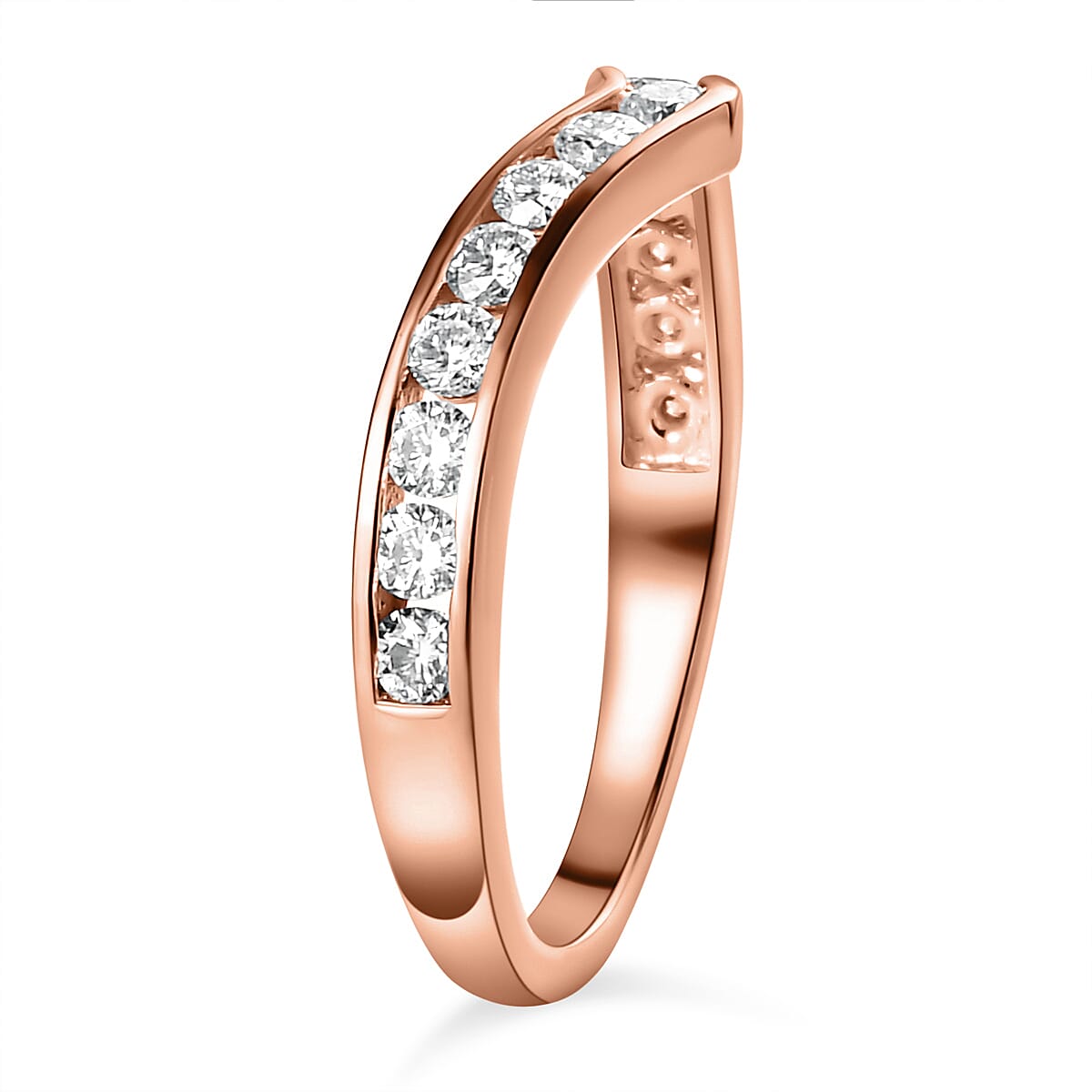 Moissanite Wishbone Ring in Sterling Silver