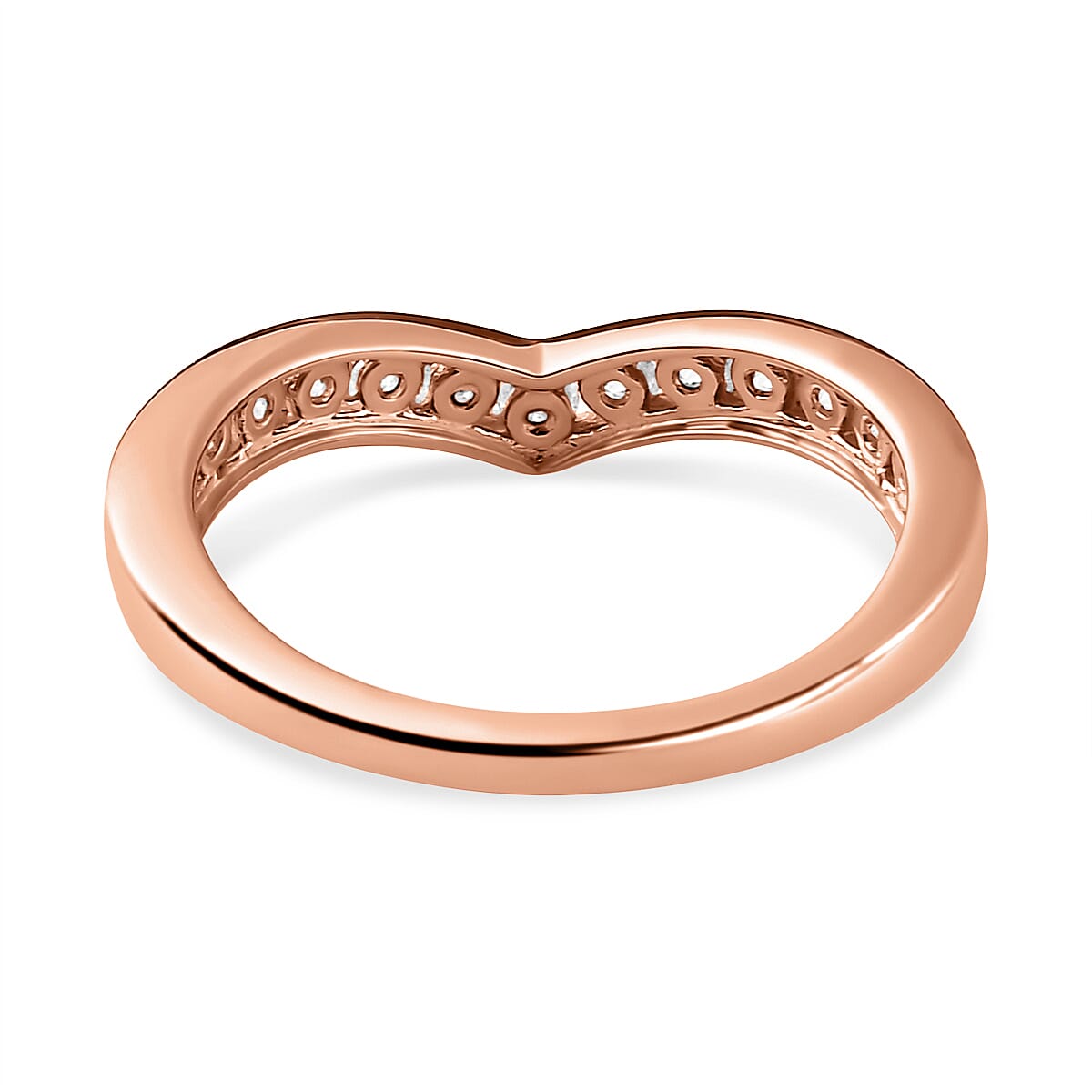 Moissanite Wishbone Ring in Sterling Silver