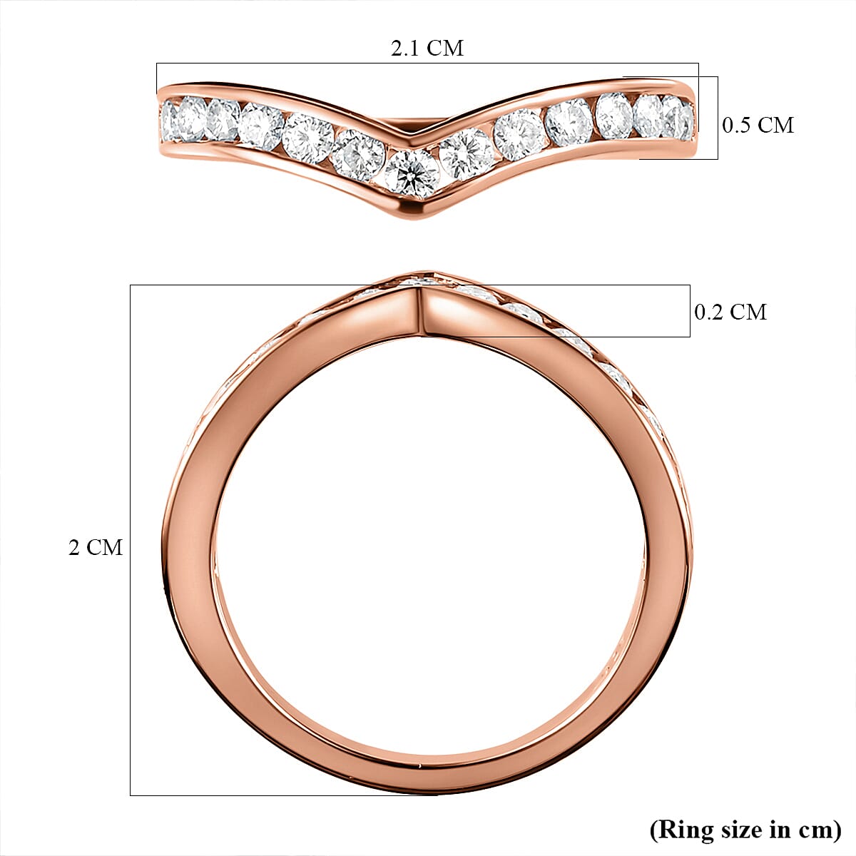 Moissanite Wishbone Ring in Sterling Silver