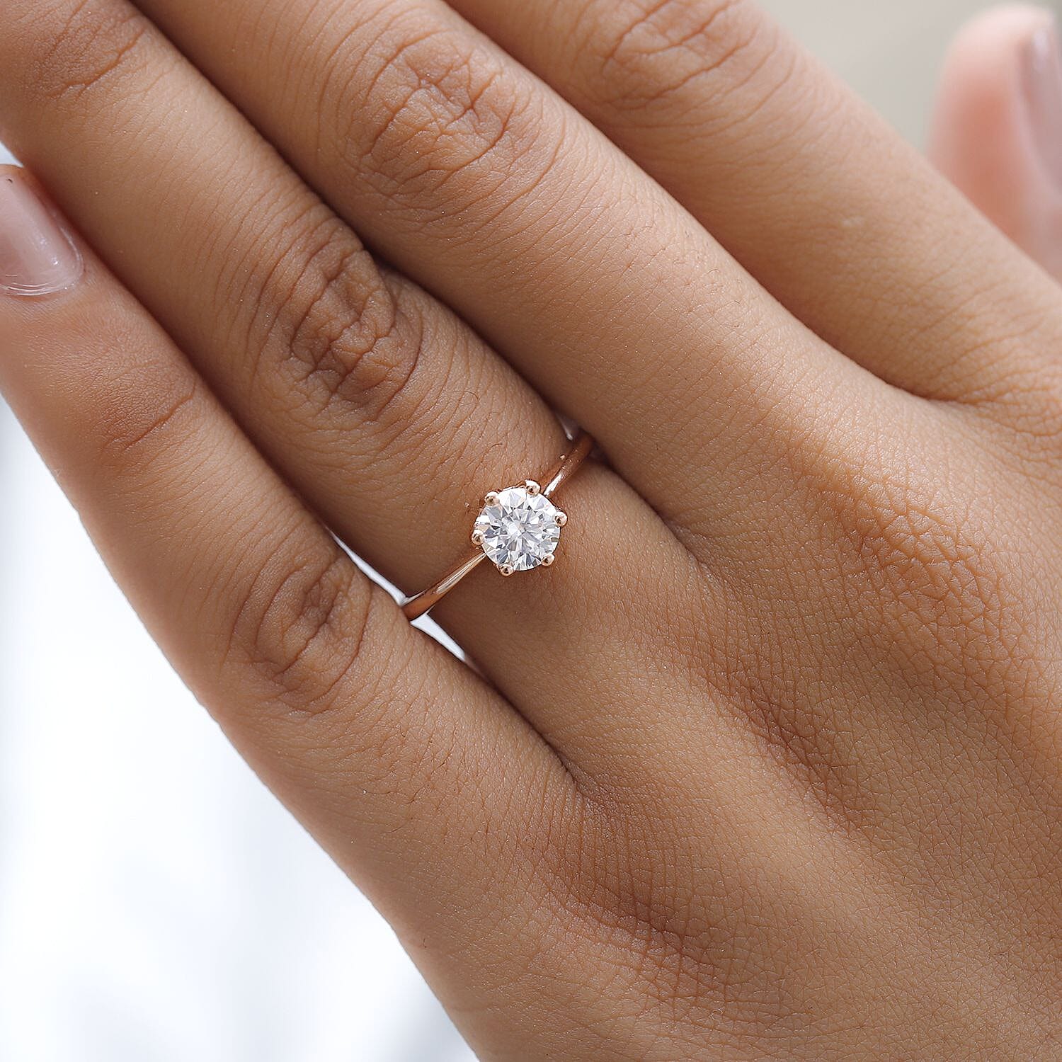 Moissanite Solitaire Ring in Sterling Silver