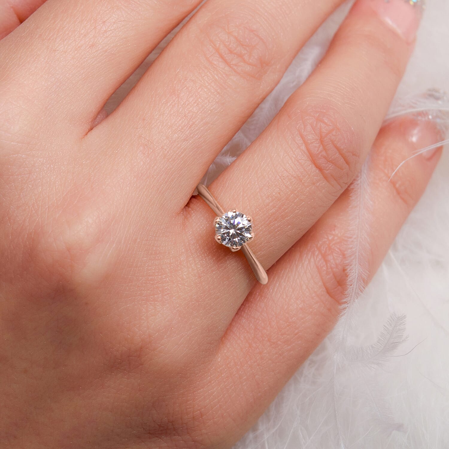 Moissanite Solitaire Ring in Sterling Silver