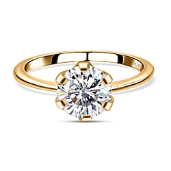 Moissanite Solitaire Ring in Sterling Silver