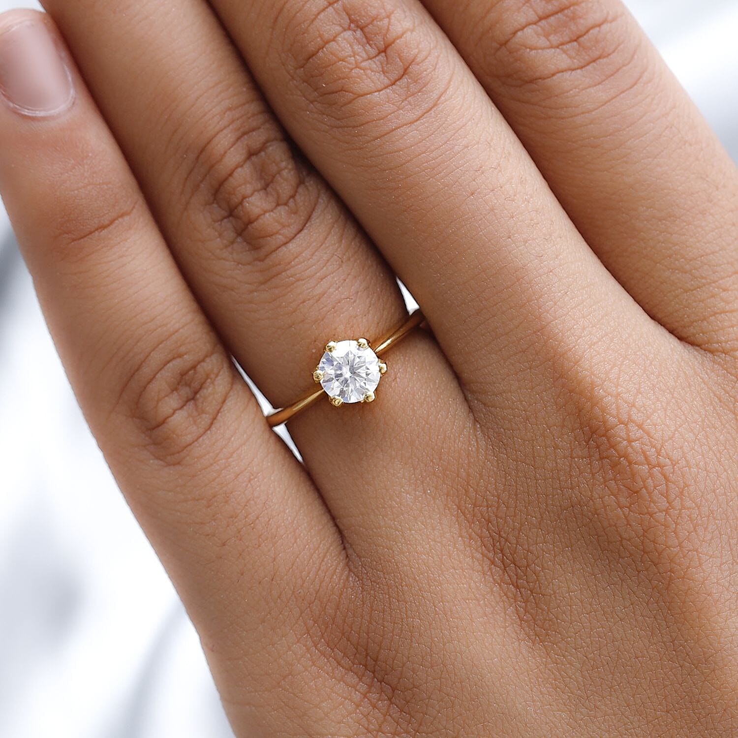 Moissanite Solitaire Ring in Sterling Silver