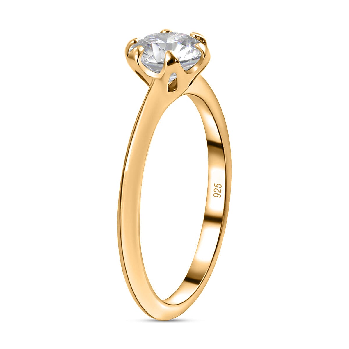 Moissanite Solitaire Ring in Sterling Silver