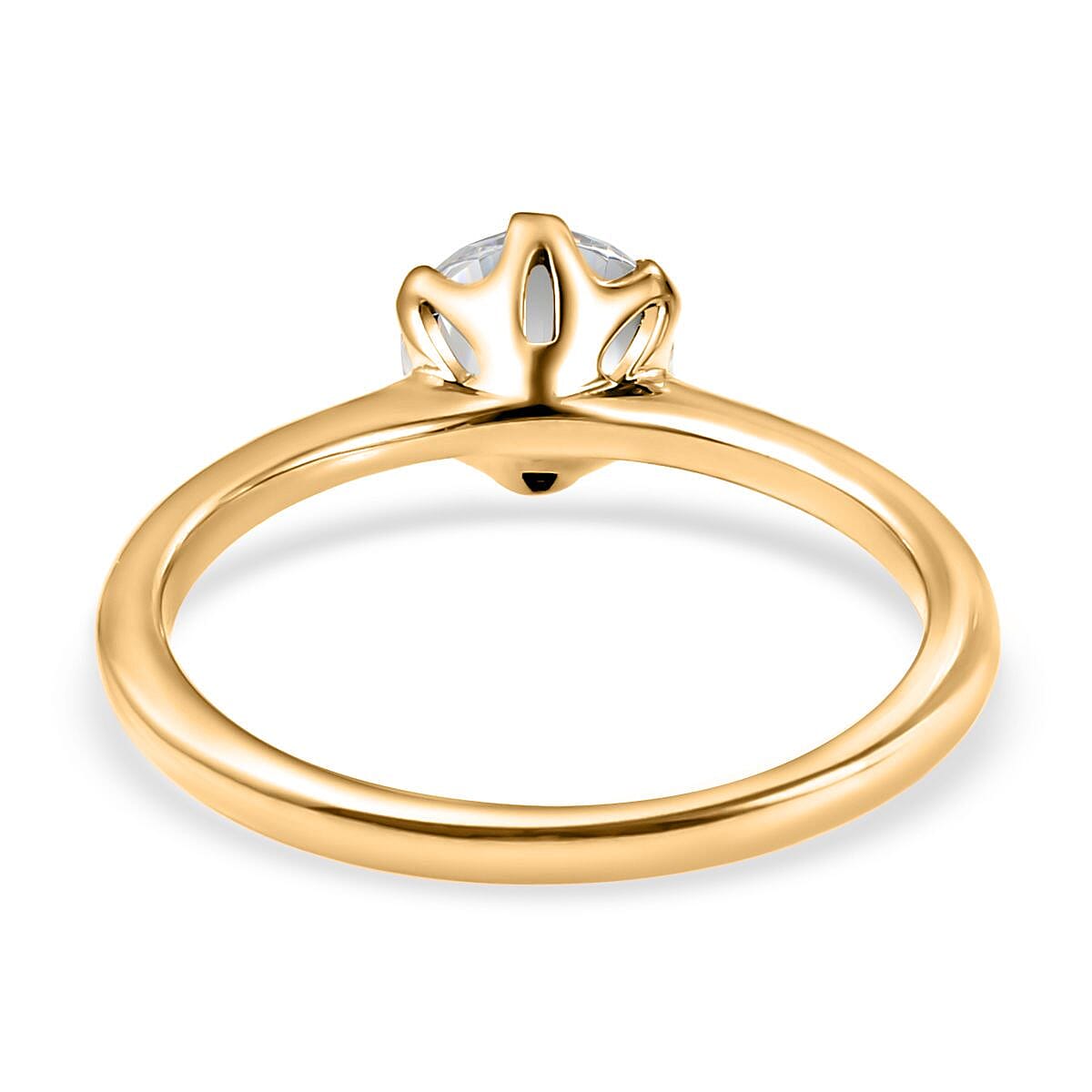 Moissanite Solitaire Ring in Sterling Silver