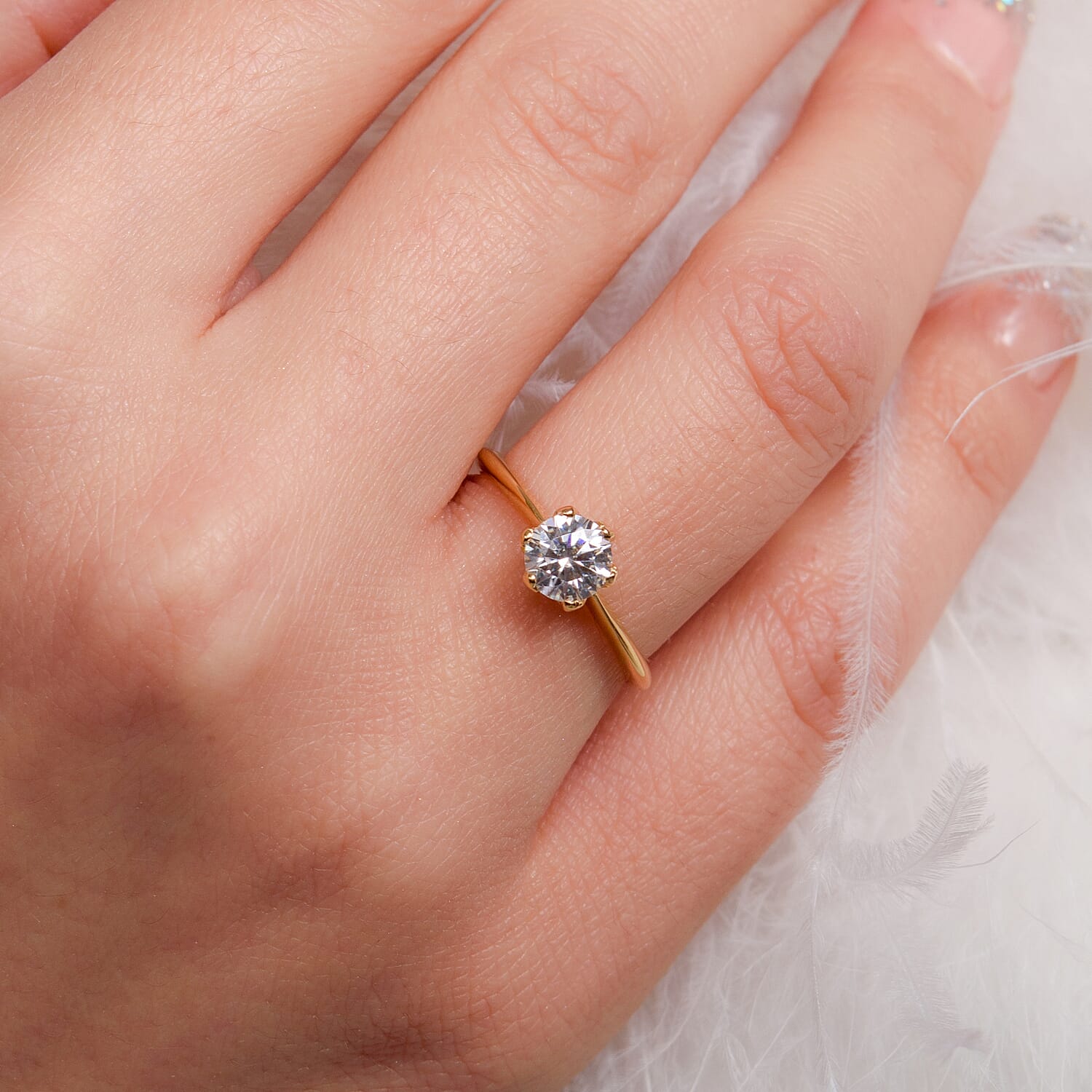 Moissanite Solitaire Ring in Sterling Silver