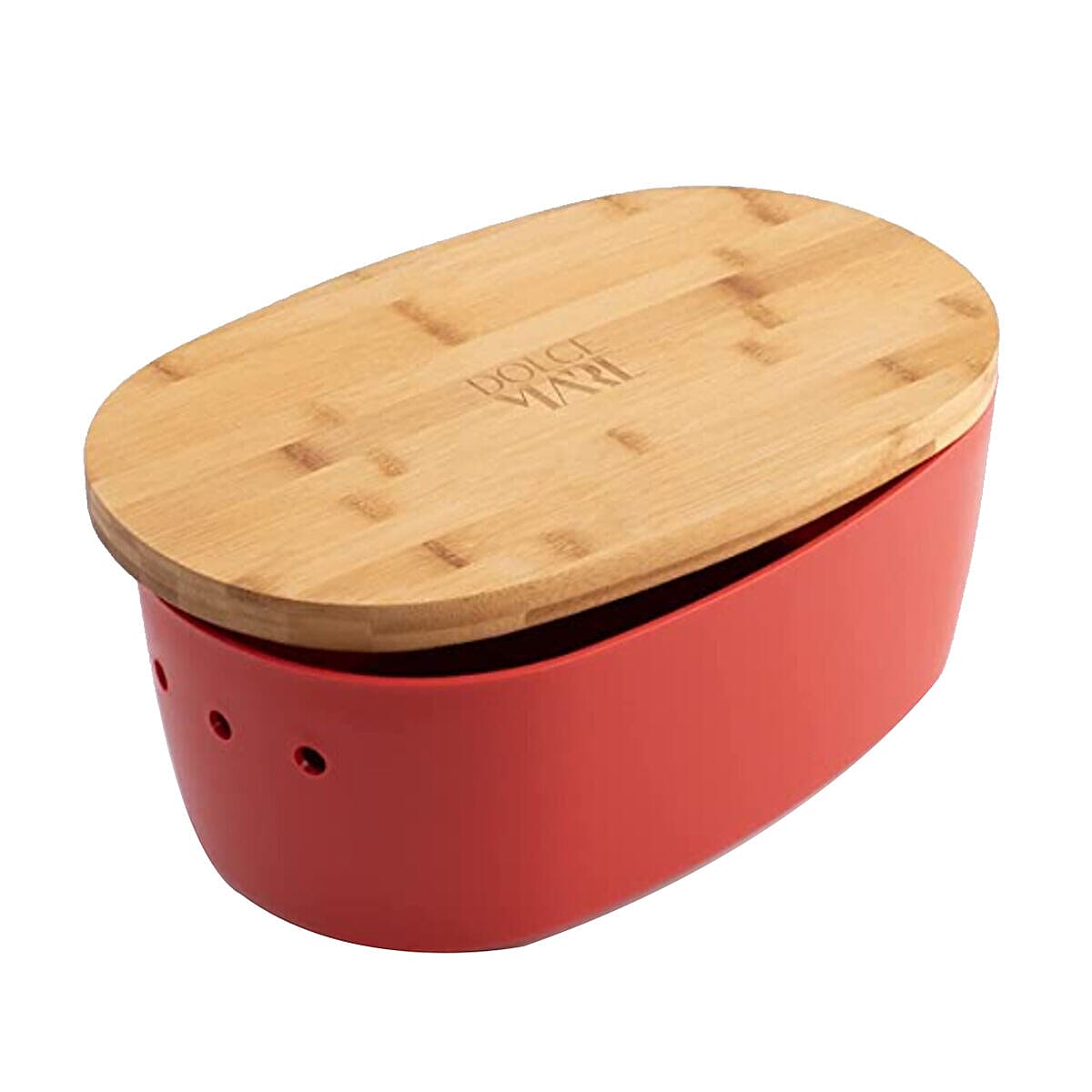DOLCEMARE Red Pepper Bread Box and Chopping Board (Size 39x24x14 cm) - Red