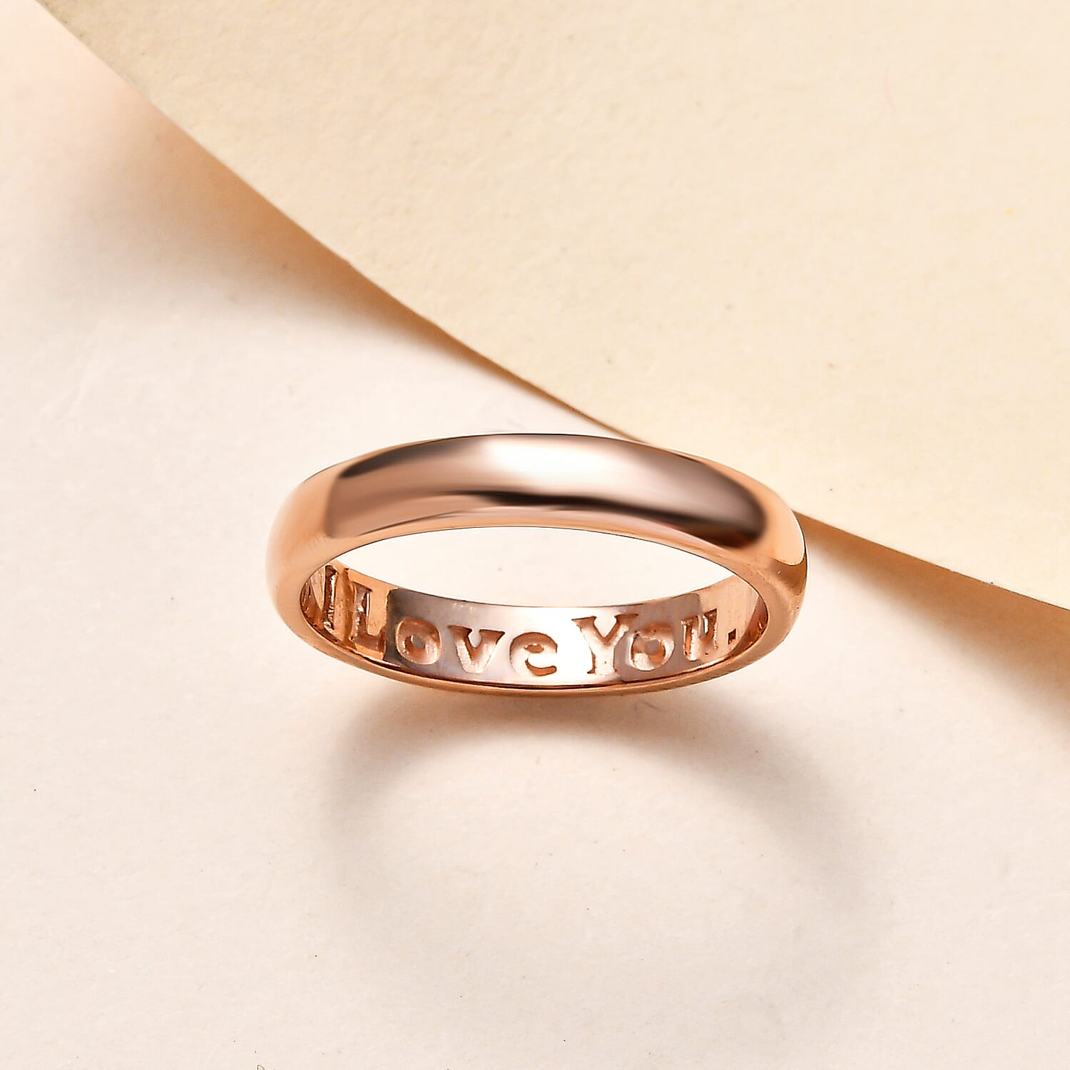 I Love You Engraved Band Ring in Sterling Silver