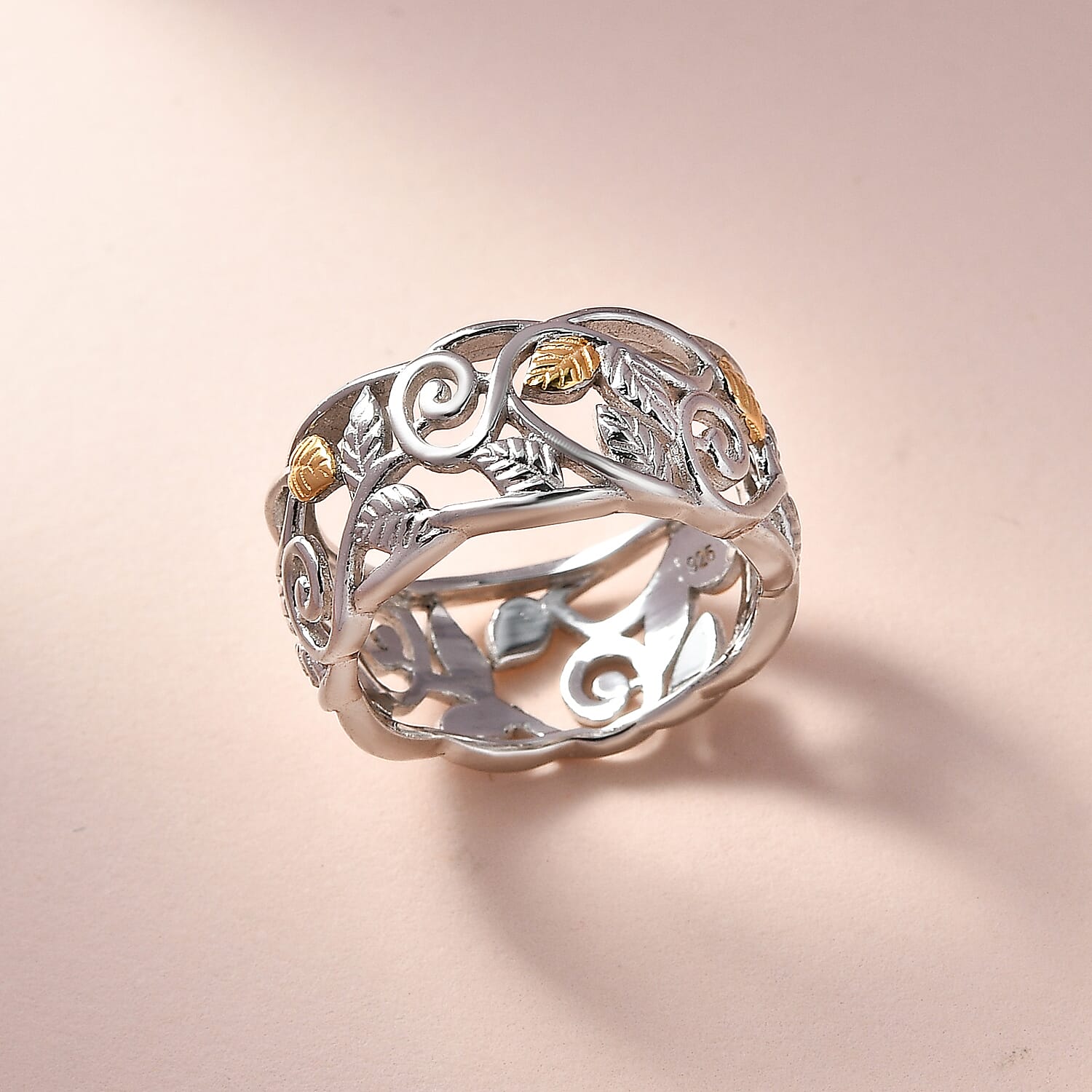 Filigree Leaf Ring in Sterling Silver