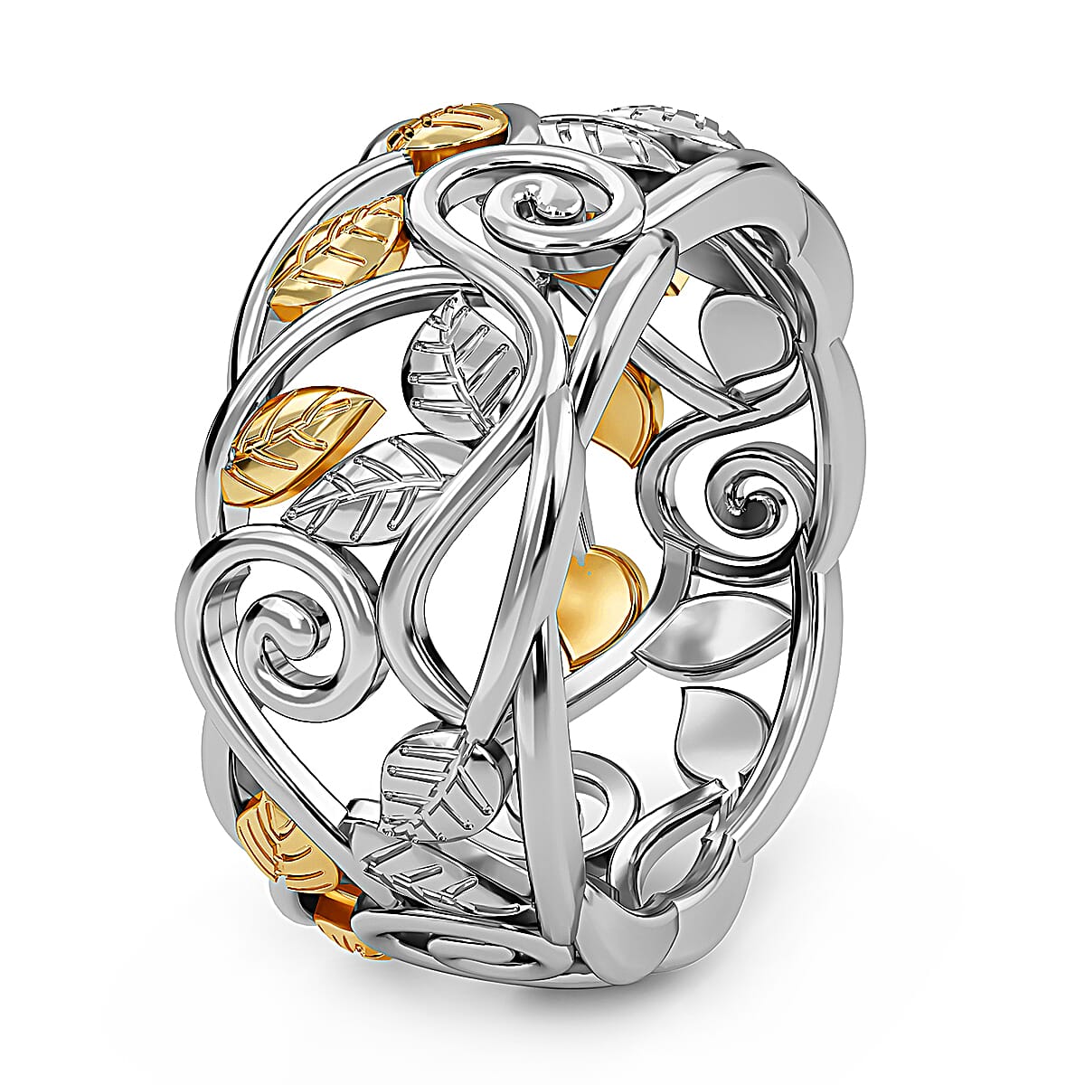 Filigree Leaf Ring in Sterling Silver