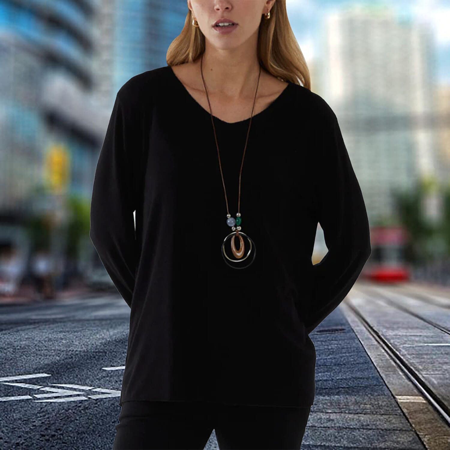 Misumi Viscose Cardigan and Sweater/Jumper (Size 1x1 cm) - Black