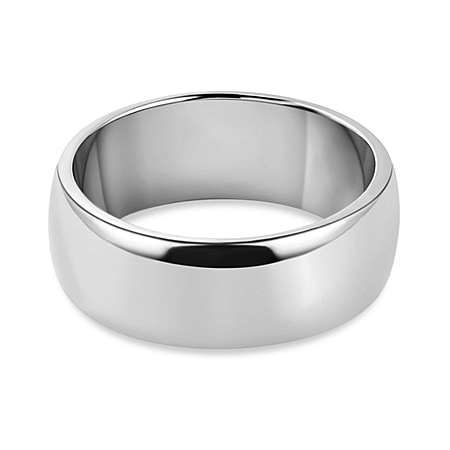 Platinum Overlay Sterling Silver Wedding Band Ring