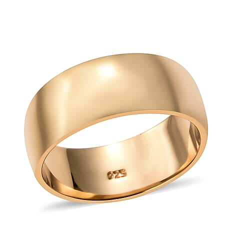 18K Yellow Gold Vermeil Plated Sterling Silver Ring Silver Wt : 6.45 Gms.