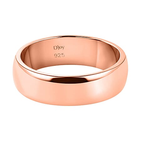 18K Vermeil Rose Gold Plated Sterling Silver Ring, Silver Wt. 5.44 Gms