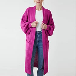 Nova of London Edge to Edge Knitted Long Cardigan (One Size) - Navy