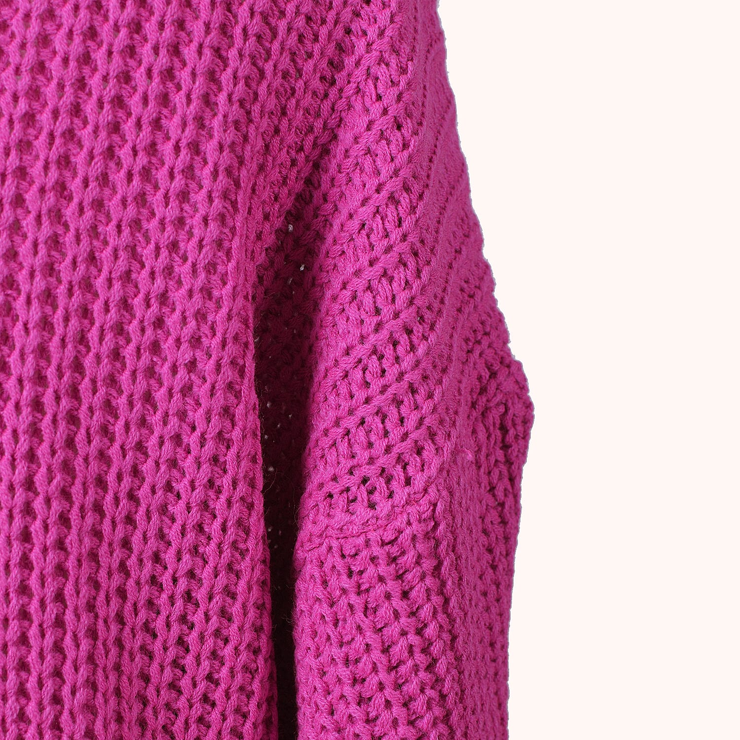 Nova of London Edge to Edge Knitted Long Cardigan (One Size) - Magenta
