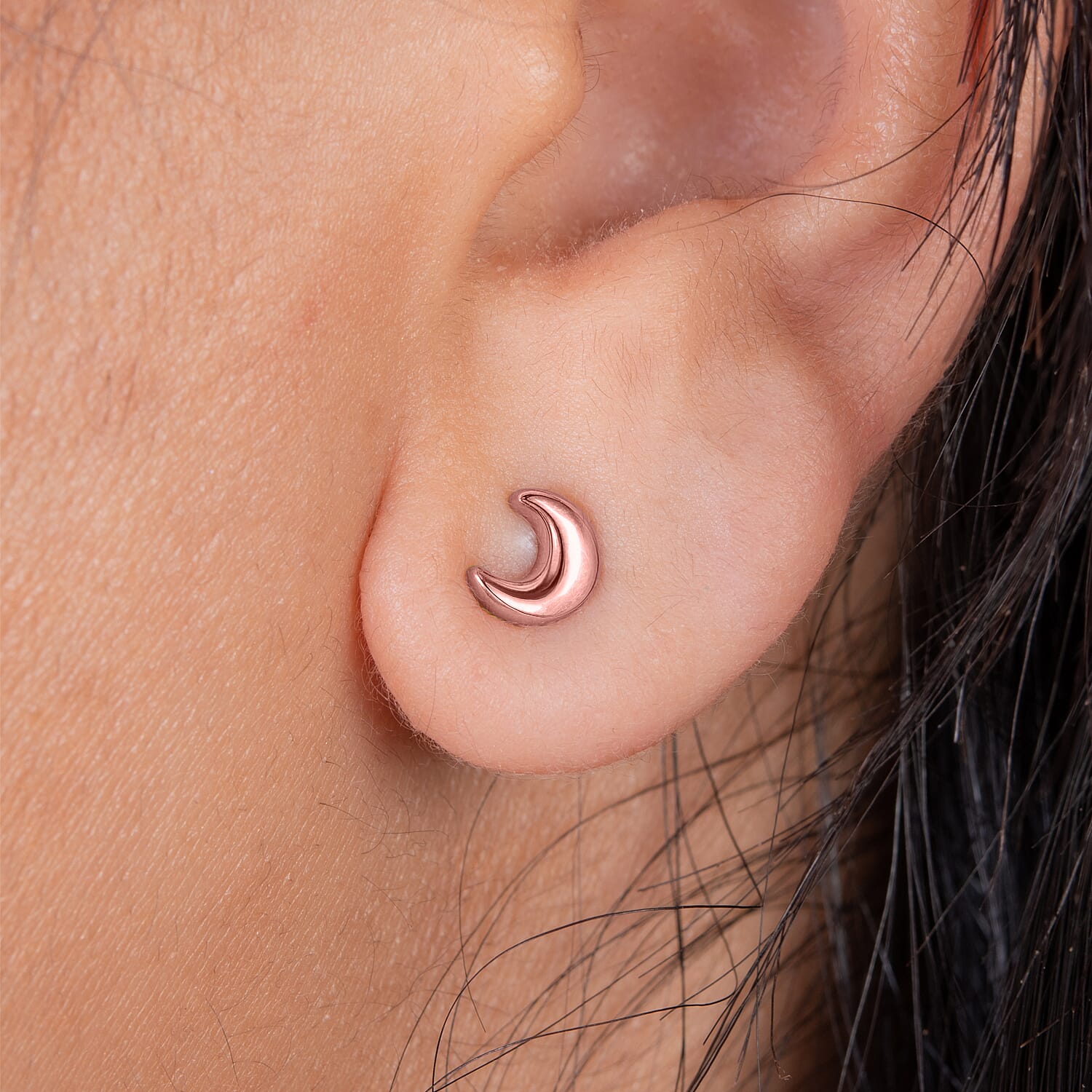 18K Vermeil Rose Gold Plated Sterling Silver Stud Earrings (with Push Back)