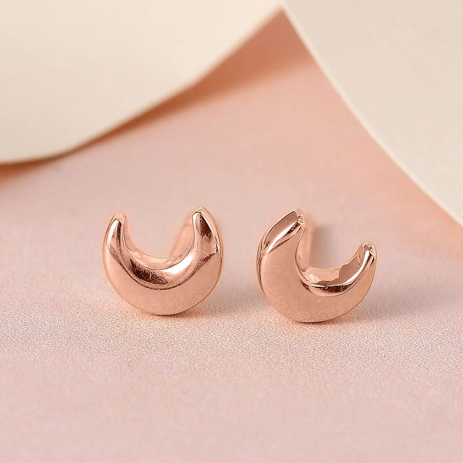 18K Vermeil Rose Gold Plated Sterling Silver Stud Earrings (with Push Back)