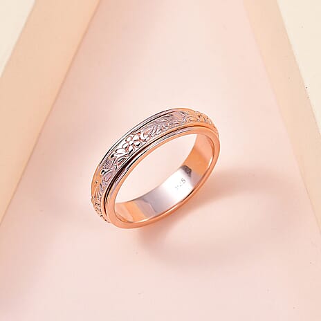 Rose Gold Vermeil Plated Sterling Silver Spinner Ring
